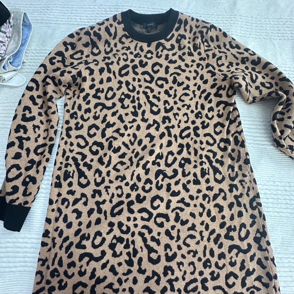 JCREW Leopard sweater dress
